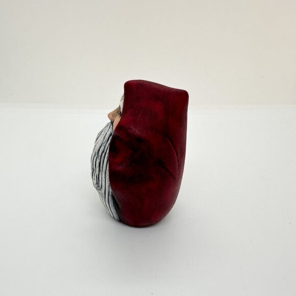 Vintage Handmade Ceramic Santa Head Wizard Folk Art Hood Walnut Ridge Christmas - Picture 2 of 6